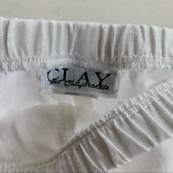 Clay Get Comfortable Cropped Linen Pants - Picture 4 of 7